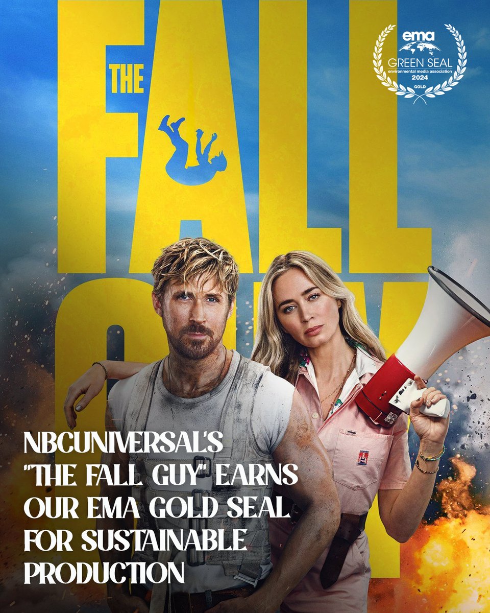 Congrats to @TheFallGuyMovie for earning our EMA Gold Seal for #sustainable production! Learn more about our EMA Green Seal program here --> green4ema.org/ema-green-seal… #TheFallGuy @NBCUniversal