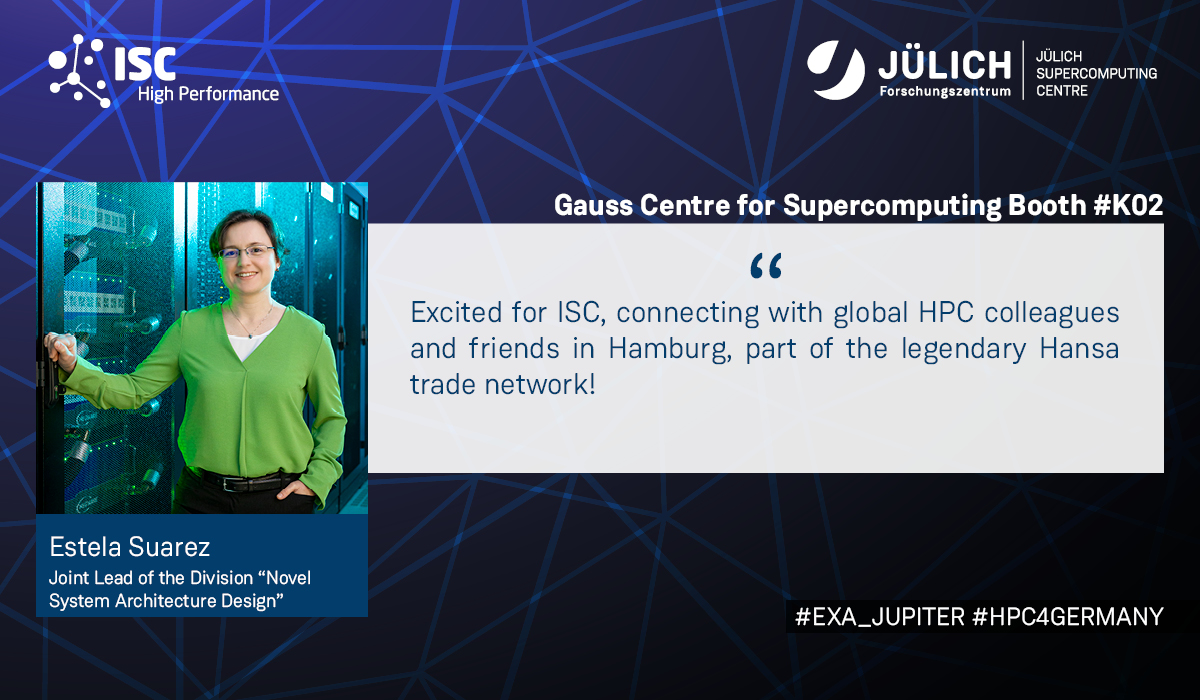 Meet our experts at #ISC24 Estela is joint lead of the Division ‘Novel System Architecture Design’ at JSC. She is responsible for a number of R&D projects at European and National level, including the DEEP series in which the Modular Supercomputing Architecture was developed.