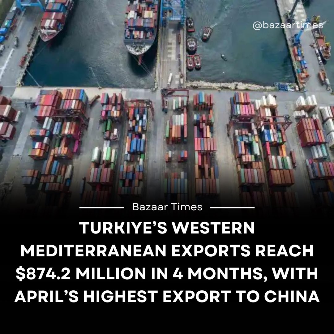 Member companies of the Western Mediterranean Exporters’ Association (BAIB) achieved exports of $874 million 167 thousand in the first 4 months of the year. In April, the highest export was to China, with an increase of 89.14% ($30 million 935 thousand).

BAIB Chairman Umit Mirza…