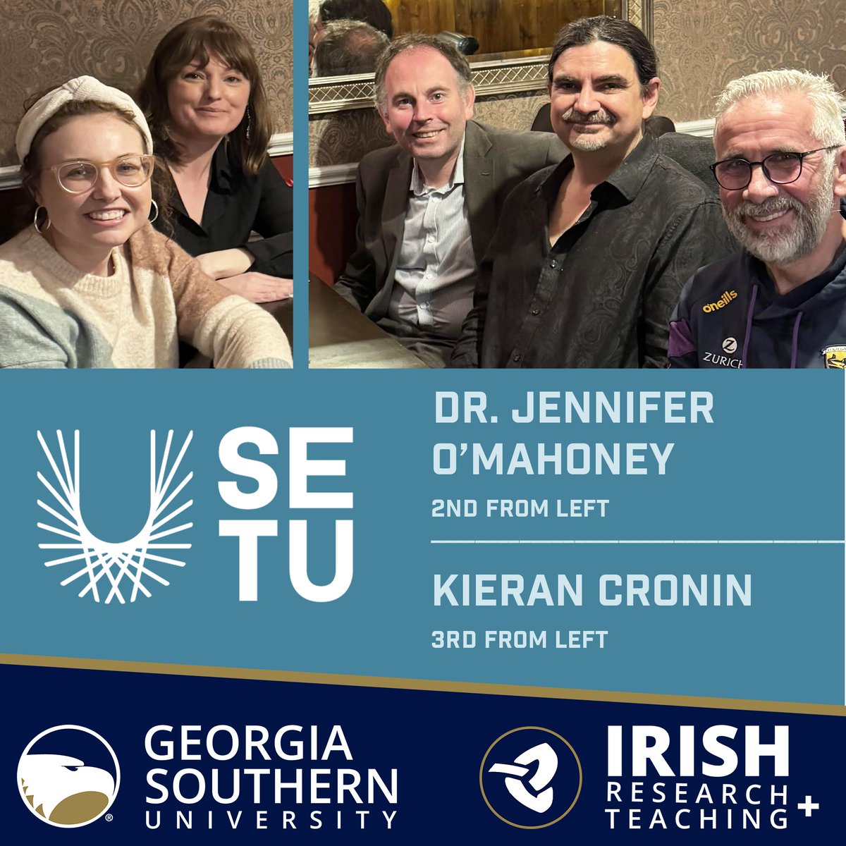 Georgia Southern Irish Research & Teaching (@gsirishstudies) on Twitter photo Meaningful research-focused interaction between the <a href="/GeorgiaSouthern/">GeorgiaSouthern</a> team on the #WexfordCampus & 2 outstanding academics from our partner institution <a href="/SETUIreland/">South East Technological University</a>. 🙏 Dr. Jennifer O'Mahoney & Kieran Cronin for traveling to Wexford to advance this already productive relationship. Meaningful research-focused interaction between the <a href="/GeorgiaSouthern/">GeorgiaSouthern</a> team on the #WexfordCampus & 2 outstanding academics from our partner institution <a href="/SETUIreland/">South East Technological University</a>. 🙏 Dr. Jennifer O'Mahoney & Kieran Cronin for traveling to Wexford to advance this already productive relationship.