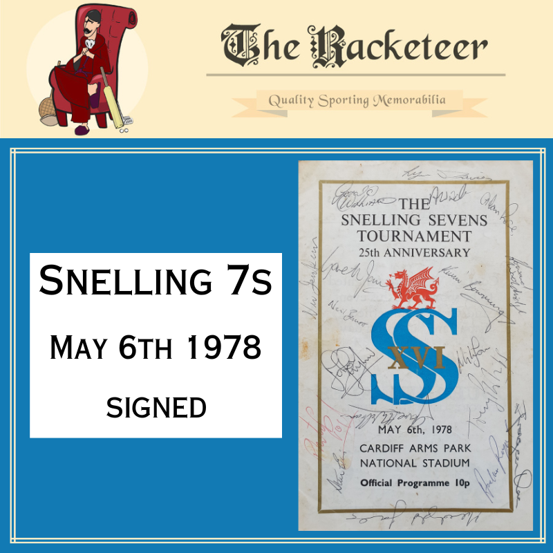 #rugby7s - perfect for a #BankHolidayWeekend .... #OnThisDay in 1978, and the Snelling Sevens were being played at #cardiffarmspark - and we have a #signed programme from the tourney

#rugbyprogrammes @WelshRugbyUnion @WelshRugby2014 

the-racketeer.co.uk/sevens-147-c.a…