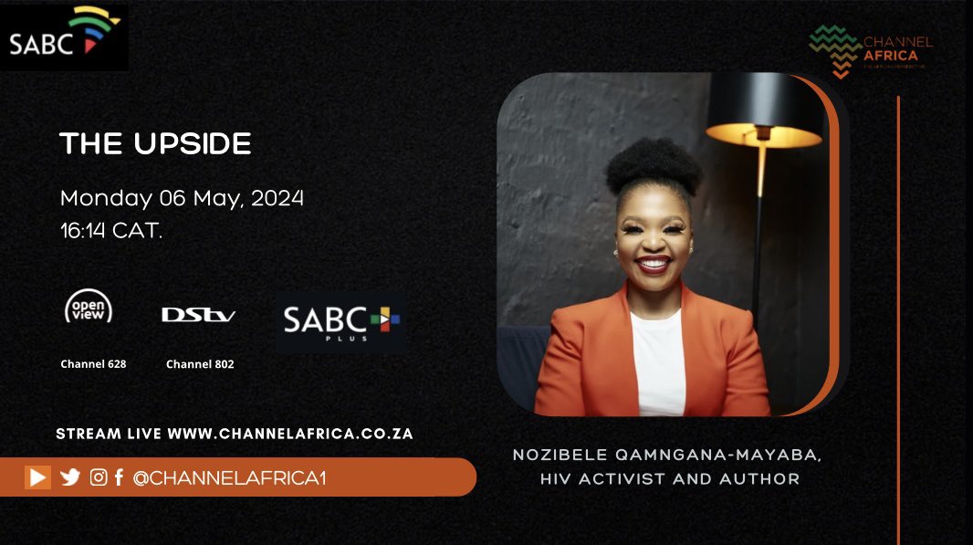 [COMING UP] @mog_moments and @MpumiNgubeni are joined in studio by HIV Activist and Author @noziqamngana

Tune in: @SABCPlus app | DSTV 802| Open View 628

Stream: bit.ly/Listen2Channel…

#ChannelAfrica #TheUpside