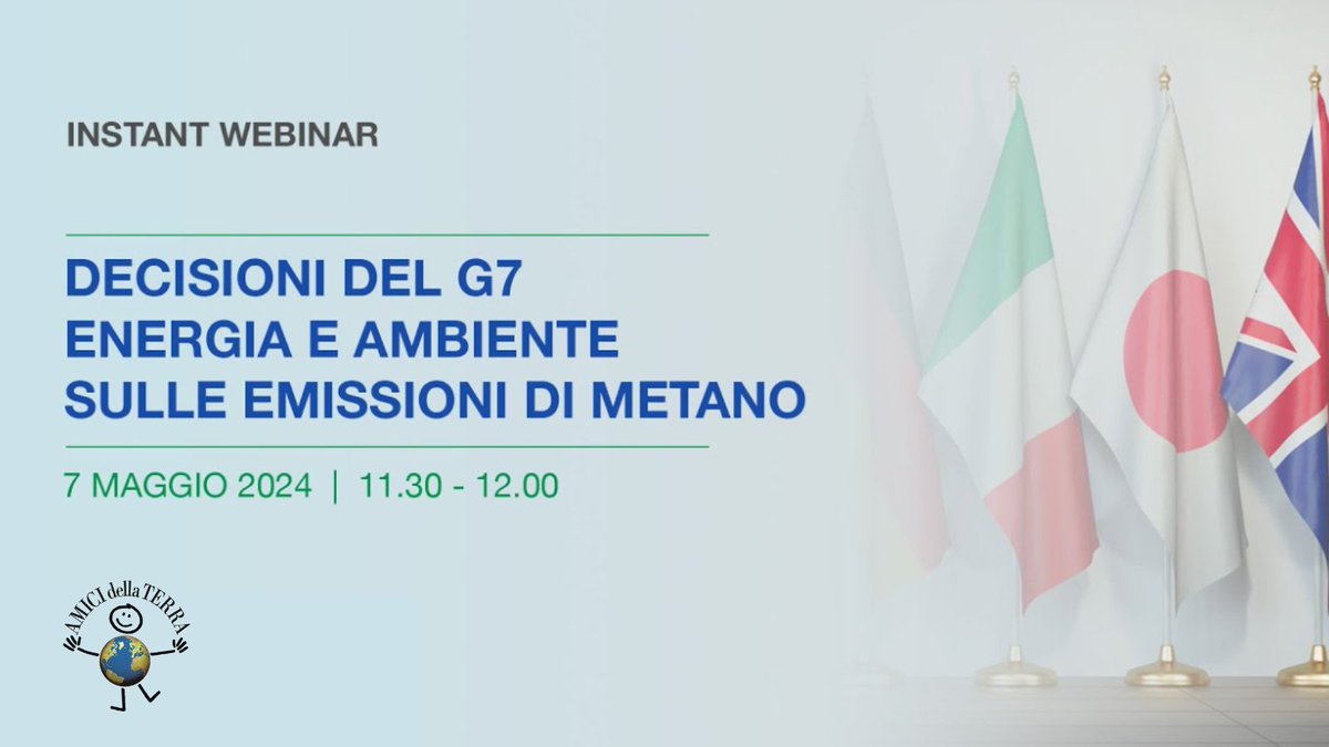 What do the G7 outcomes mean for #methane action in #Italy? 🗓️Catch up tomorrow at 11:30 AM CET with @amicidellaterra,@tommasimoni, @FCorvaro, @ENEAOfficial, @alclocc, @Energy4Europe and @Sollazzoff here [in 🇮🇹]: youtube.com/watch?v=4_1xpT…