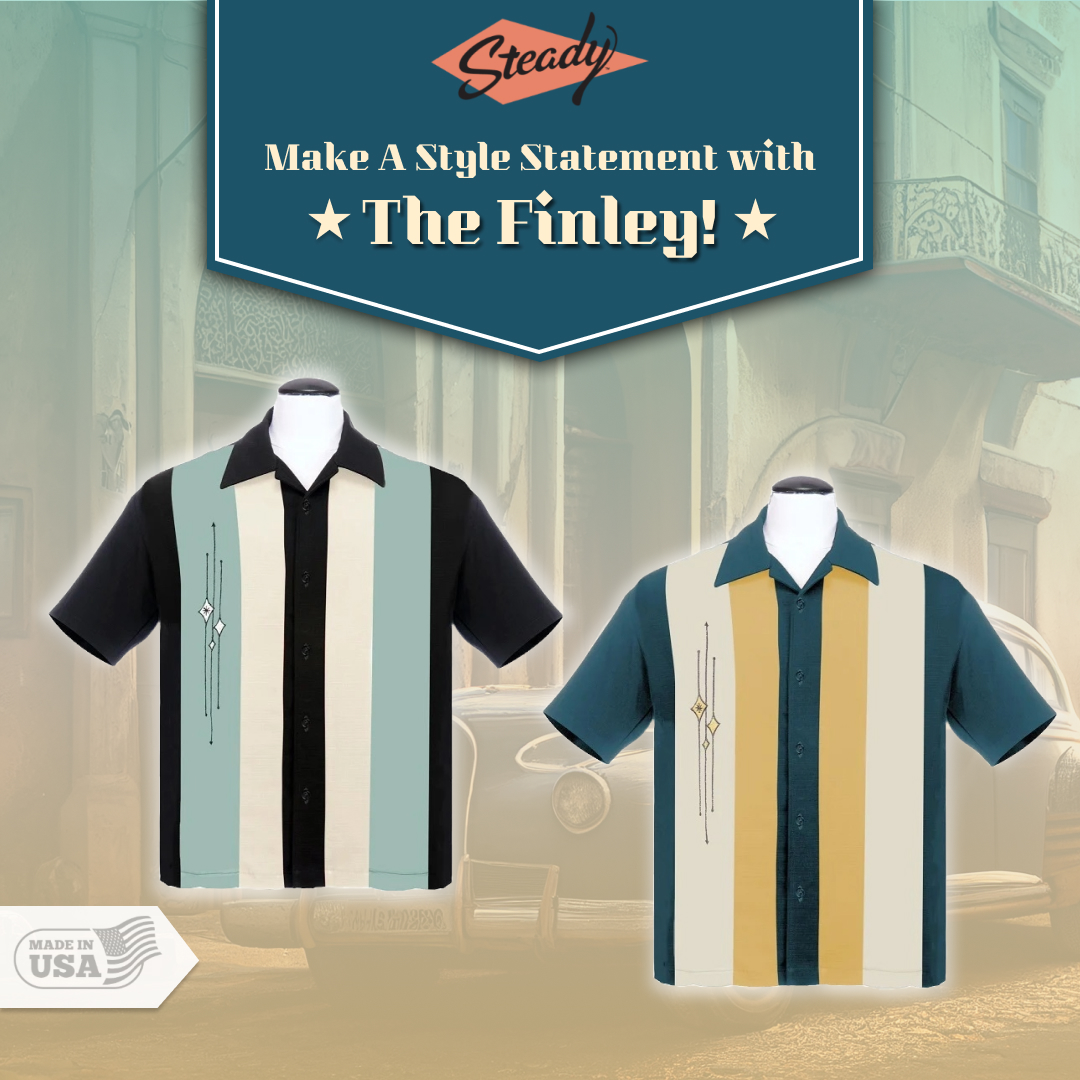 Looking for unique vintage-style clothing? Explore our collections made in the USA, showcasing the stylish Finley in attractive color combinations!
 tinyurl.com/5n8h4nh7 
#finley #bowlingshirt #mensfashion #customshirts #madeintheusa #retrofashion #vintagevibes #steadyclothing