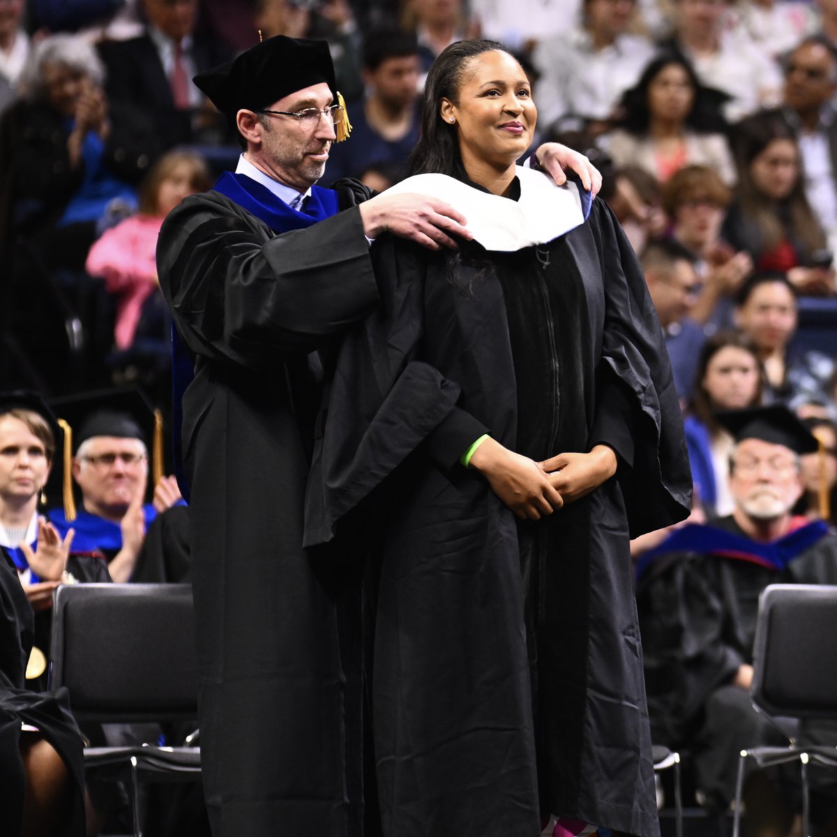 A legendary Husky back in Storrs 💙 Maya Moore Irons '11 returned to Gampel Pavilion this weekend as a commencement speaker for @UConnCLAS!