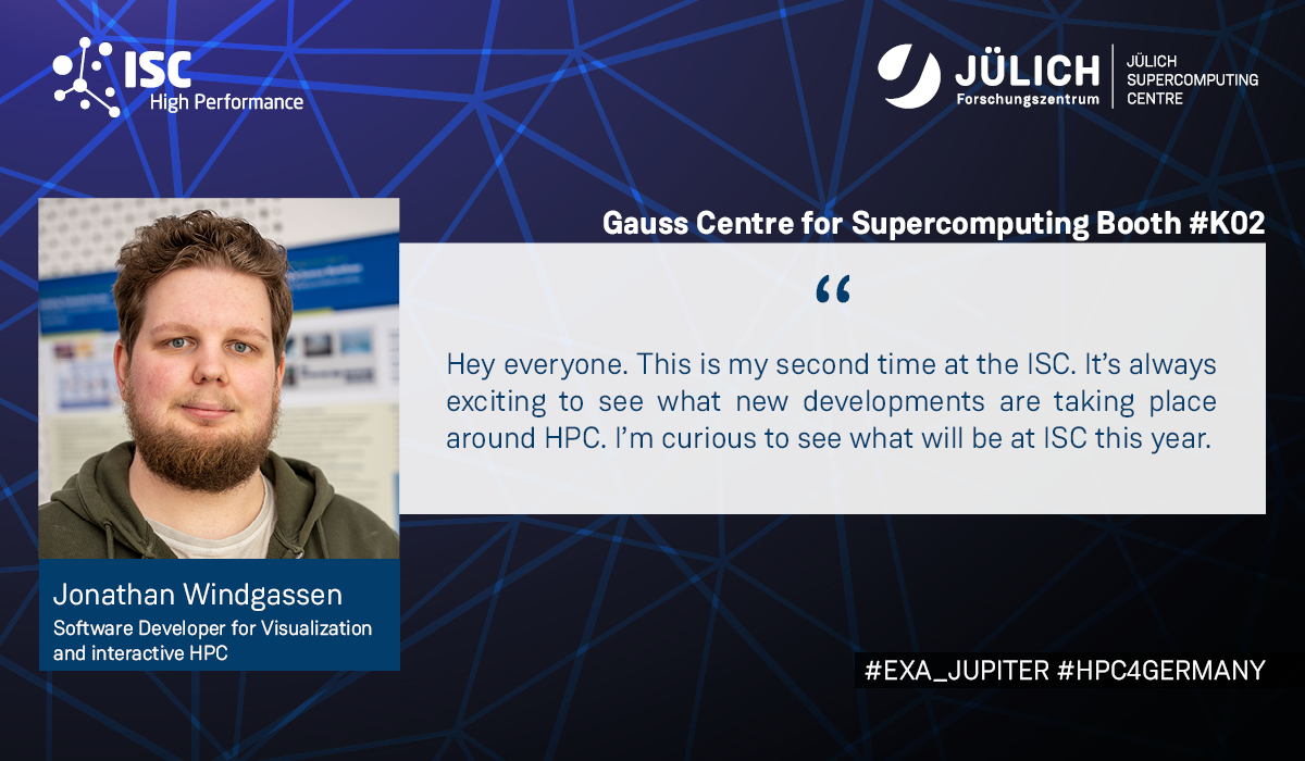 Meet our experts at #ISC24 Jonathan Windgassen is part of the ATML Visualization and interactive HPC. His fields of interest include the 3D Visualization in VR with the Unreal Engine and interactive in-situ Visualization with ParaView on the HPC Systems. 🎙️app.swapcard.com/widget/event/i…