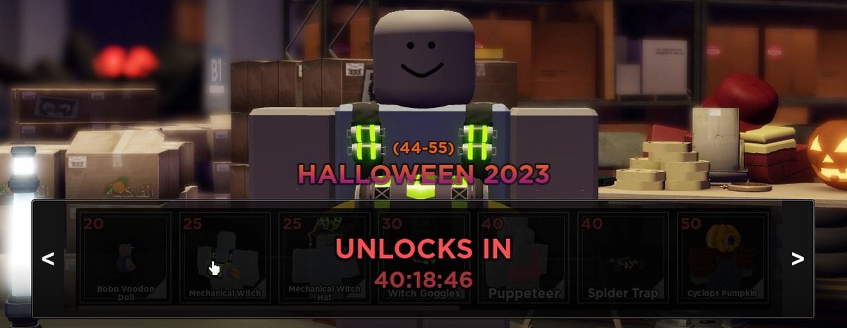 EVADE AFTER HALLOWS/HALLOWEEN 2023 🧵🪡
#evade #evaderoblox #robloxevade #roblox 
Thread will focus on After Hallows!
*release date unknown*

Battlepass will release alongside overhaul, came out for only 8 minutes and removed immediately back in October due to the amount of bugs