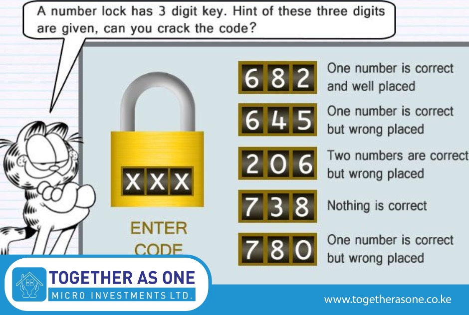 Can you crack the code ? Lets see how many can.

togetherasone.co.ke

#togetherasone
#puzzletime
#mondaychallenge