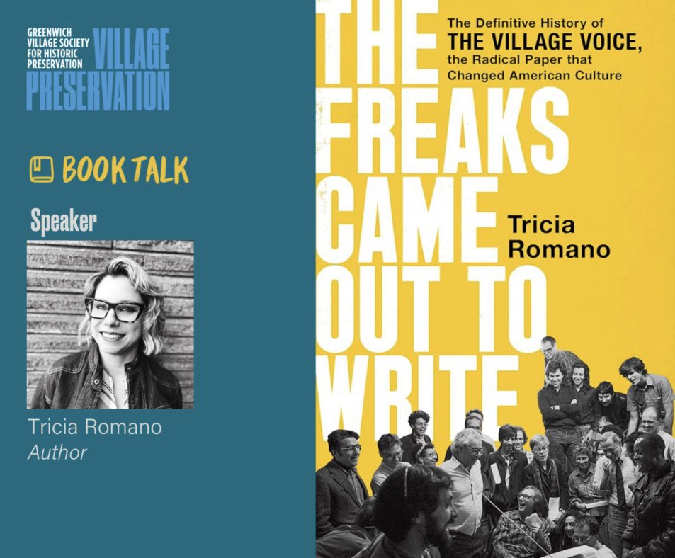 Check out the video from our recent book talk with @tromano about her incredible new book “The Freaks Came Out to Write: the Definitive History of the Village Voice.” Get the insider’s perspective on the radical paper that changed American culture: youtu.be/0OH9fkiE3A4?si…