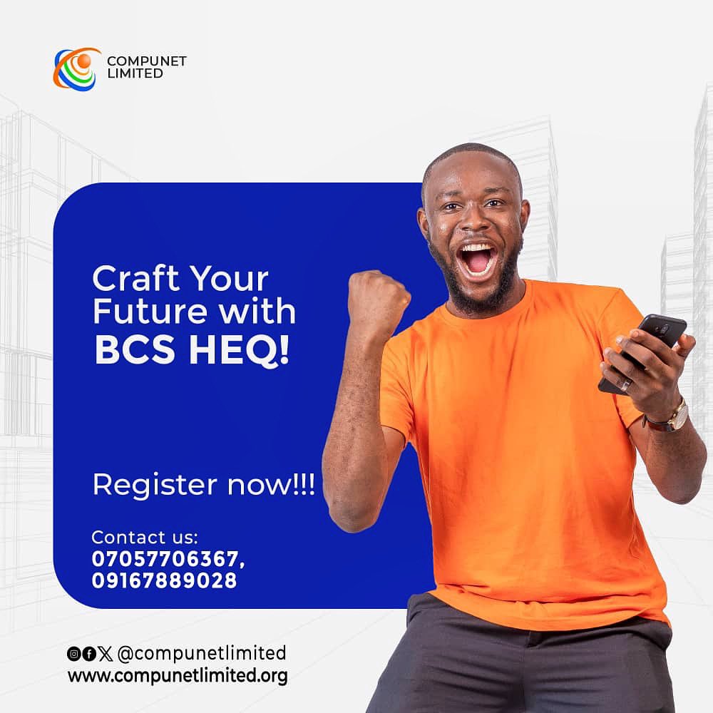 📞🎓 Ready to elevate your skills? 🌟 Take the first step towards success - call us today and register for our BCS programs! 📚💡

Don't miss out! Contact us 08186477065,09167889028 for further details🚀🔗 #RegisterNow #BCSPrograms #SkillsDevelopment #UnlockYourPotential 📞🎓