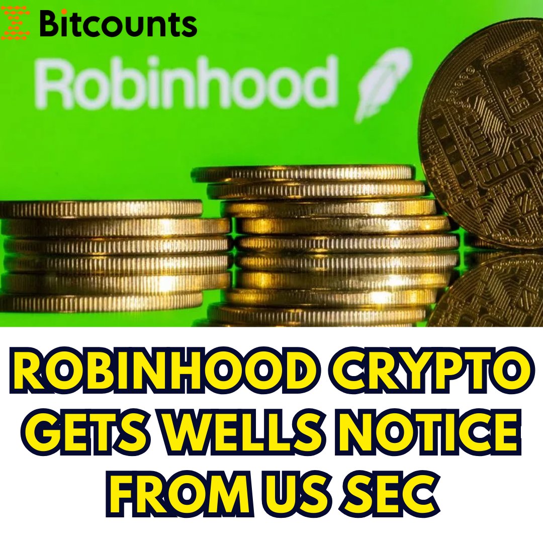Robinhood's cryptocurrency arm,  has received a Wells notice from the US Securities and Exchange Commission (SEC). This notice indicates the SEC's potential intention to pursue enforcement action against Robinhood Crypto.
#CryptoCompliance #RegulationDebate #Robinhood