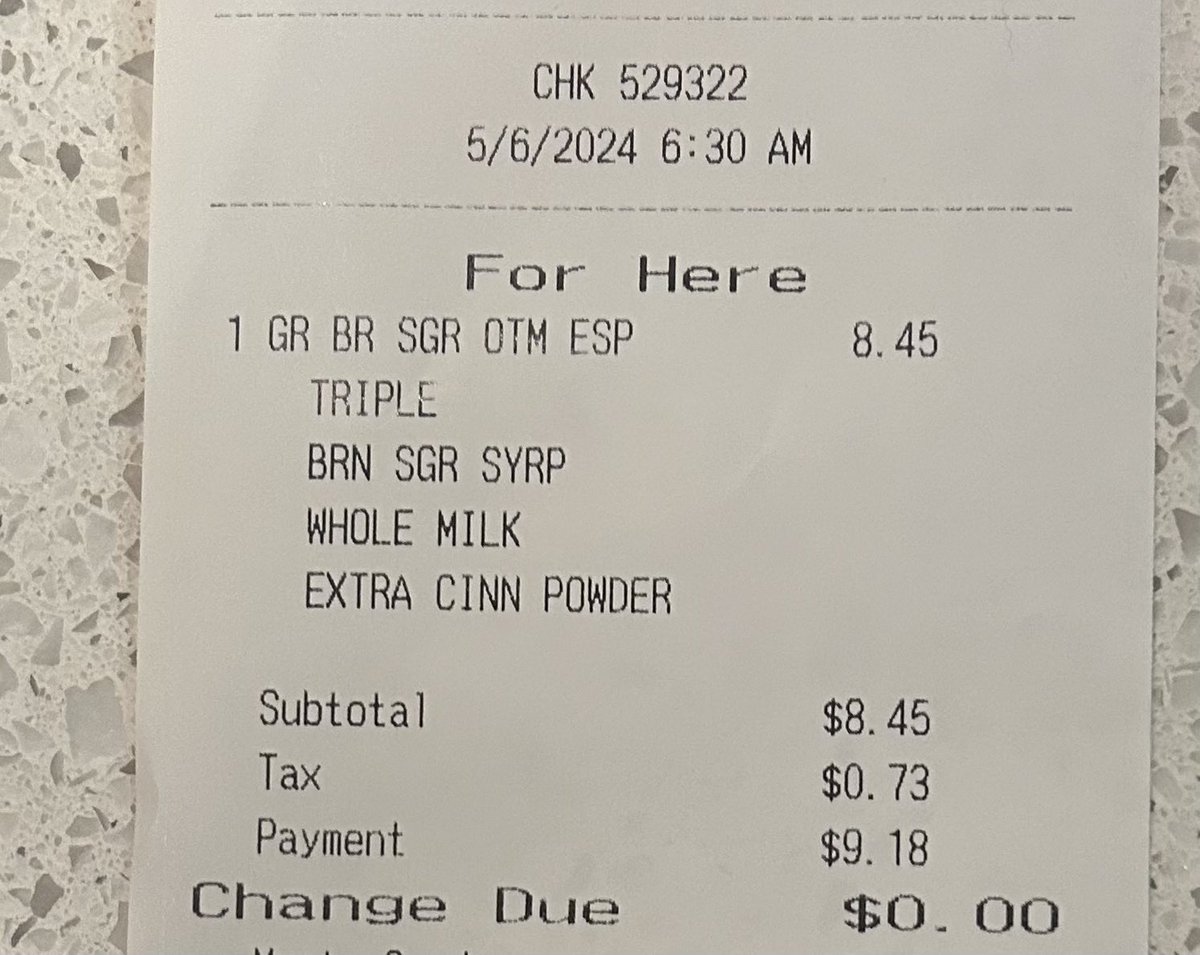 $9.18 for a GRANDE iced sugar  espresso @Starbucks @PHXSkyHarbor!!! Insane. #BidensAmerica #Trump2024