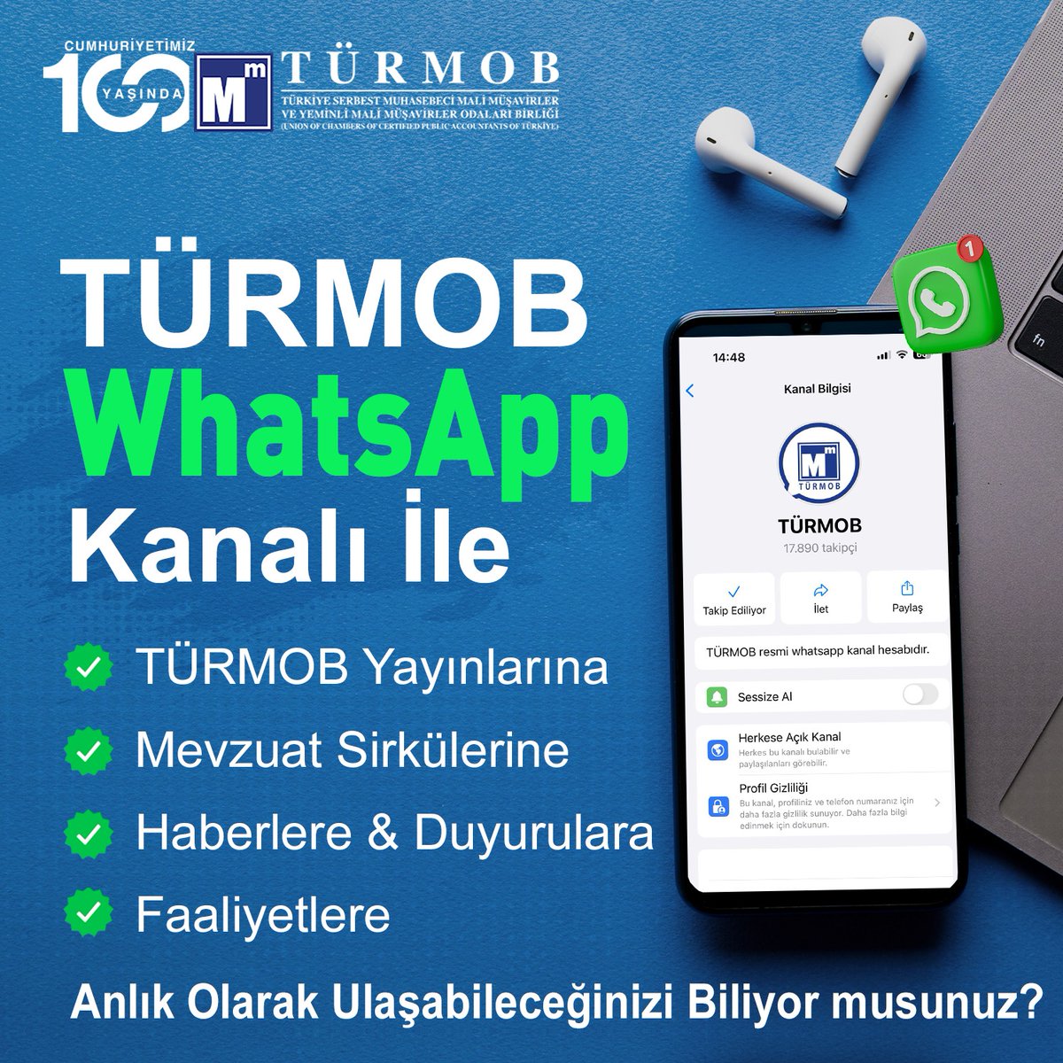 TÜRMOB WhatsApp Kanalı ile; 📍 TÜRMOB Yayınlarına 📍 Mevzuat Sirkülerine 📍 Haberler & Duyurulara 📍 Faaliyetlere anında ulaşabilirsiniz… 👉 turmob.info/4bhZoy0 #türmob