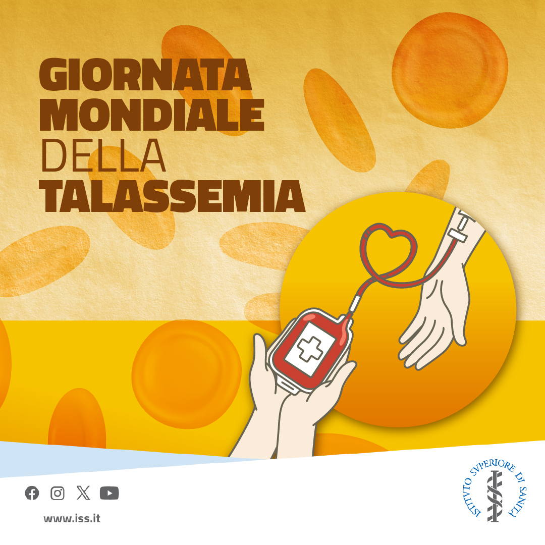 🩸 Oggi è la Giornata Mondiale della #Talassemia, una malattia ereditaria che riguarda la produzione di #emoglobina nel sangue. L’ #ISS rinvita tutti a donare il sangue, un piccolo gesto che salva la #vita 🔎Per approfondire: shorturl.at/sBCTV