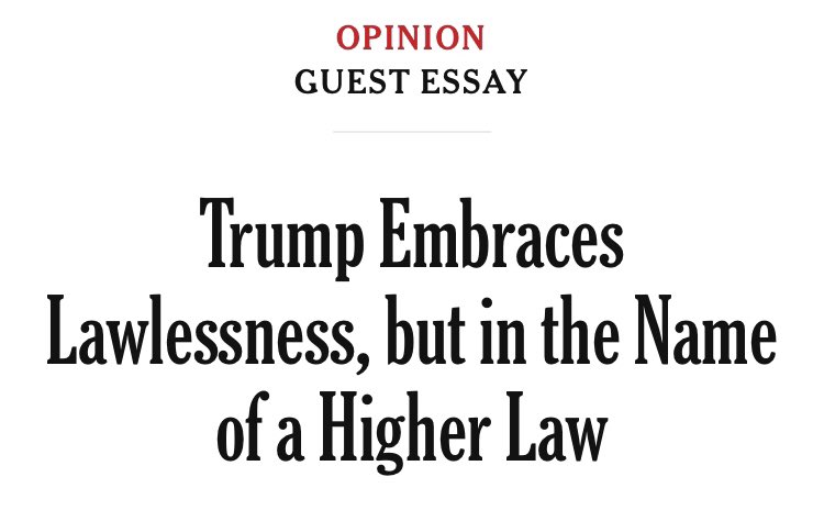 A newspaper’s primary duty is to warn the public about threats to its safety and welfare. But the Times prioritizes the appearance of fairness to fascists. That’s why it ran this op-ed about how Trump is an “outlaw hero.” 7/10