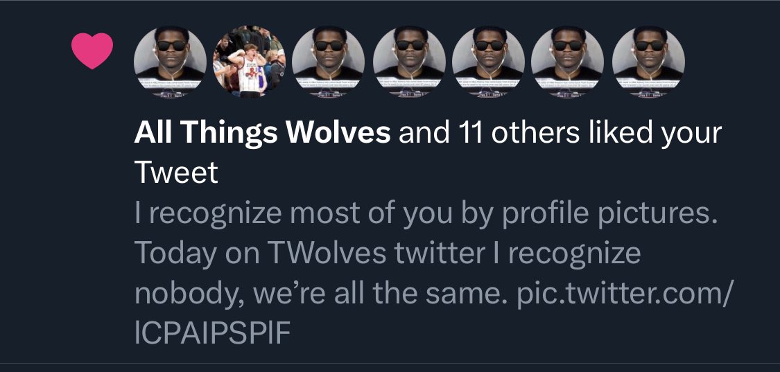 Everyone remember nearly all of Timberwolves Twitter having the same picture last year? 

Let’s do it again but this one.