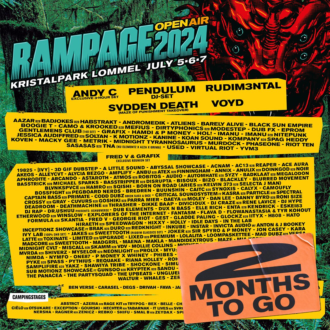 2 MORE MONTHS UNTIL WE REUNITE FOR RAMPAGE OPEN AIR 2024, THE BIGGEST DnB & DUBSTEP FESTIVAL IN THE UNIVERSE!