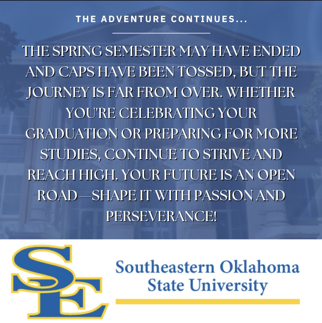 🎓 Spring semester's wrapped and caps have flown, but your journey's just begun. Keep striving. Keep reaching. Every step you take builds your future. #MyDurant #DiscoverDurant #StudentLife #SESpirit #SEVibe #DoYouSe? #Campuslife #SEGrad