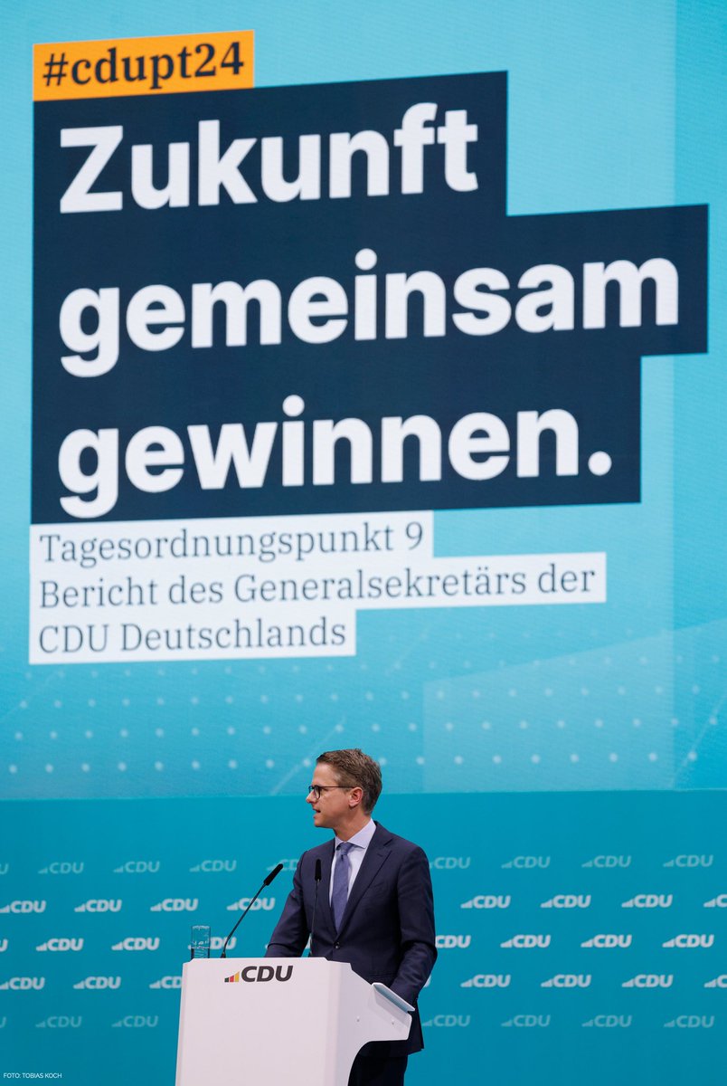 Eine bockstarke Rede von Carsten #Linnemann in seinem Bericht als Generalsekretär der @cdu Deutschlands!
#cdupt24 #cdupur #einfachmalmachen 
📸: @toko