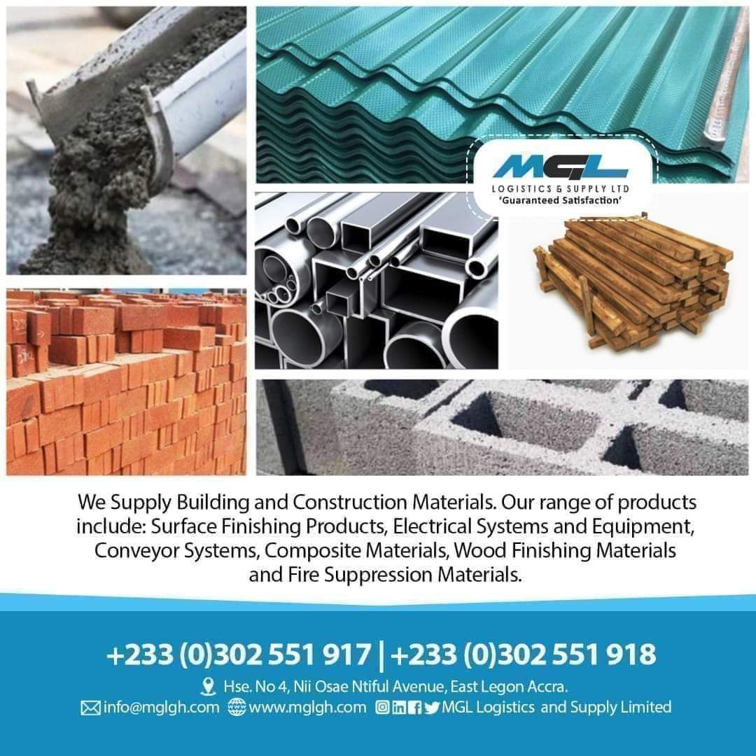We are MGL Logistics and Supply Limited
#MGL #suppliers #buildingsupplies #safetyatwork #TimelyDelivery #constructionmaterials #buildingmaterials