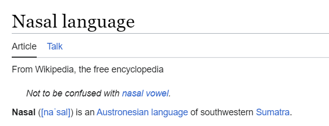 Your language is not a nasal language unless it comes from Kaur Regency on Sumatra, otherwise it's just sparkling air in your nose. en.wikipedia.org/wiki/Nasal_lan…