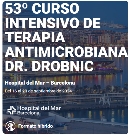 53º Curso intensivo de terapia antimicrobiana Dr. Drobnic 📆16 al 20 de septiembre 📍Barcelona y online 📚📝 Programa/Inscripción seimc.org/formacion-cont…