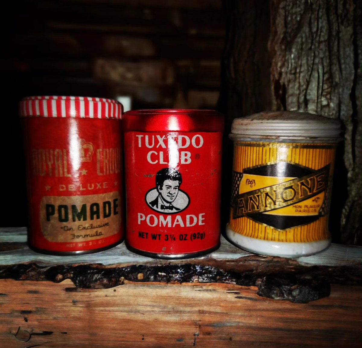 Antique Pomades! #pomade #royalcrownpomade #tuxedoclubpomade #annone #antique #ポマード