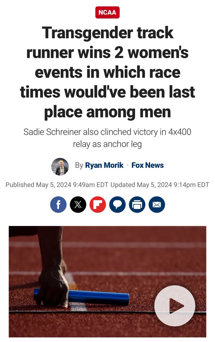 This is how we turn our young men into shameless, entitled individuals detached from truth. Whiners, weenies, and wimps. 🔗 foxnews.com/sports/transge…