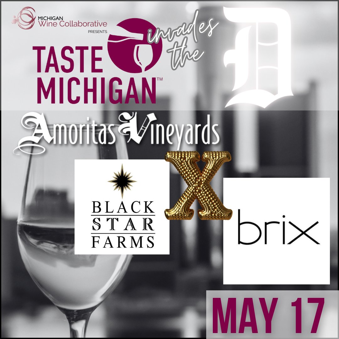 Taste Michigan Invades the D is coming up QUICK!! Make sure to check out the double feature at Brix!! Find out more at the link below... tastemichigan.org/taste-michigan… #MIWineCollab #MIWine #DrinkMIWine #TasteMichigan #TasteMIInvadestheD #Detroit #DetroitWine