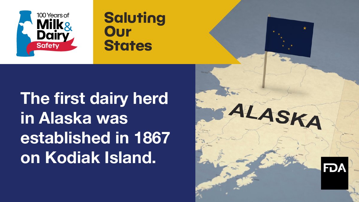 DYK - the first Alaskan dairy herd was established in 1867? Way before it became a U.S. state. @DNRAlaskaGrown #milk100 fda.gov/milk100