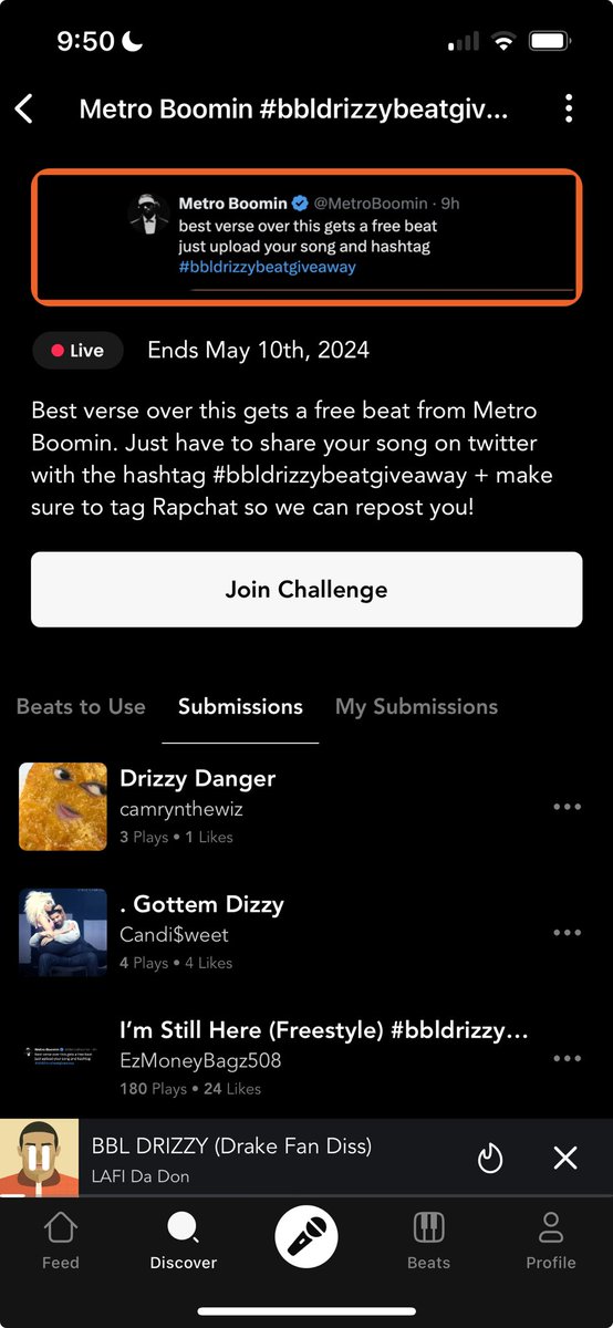 rapchatapp's tweet image. people going in for ⁦@MetroBoomin⁩ 👇