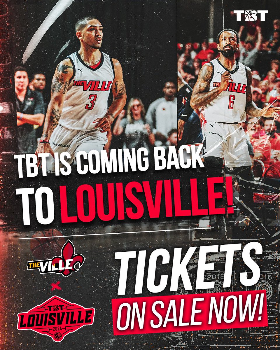 Our goal for The Ville this summer: 10,000 fans at EVERY GAME that the @LouisvilleMBB alumni play in! Let’s make it happen: thetournament.com/tbt/louisville…