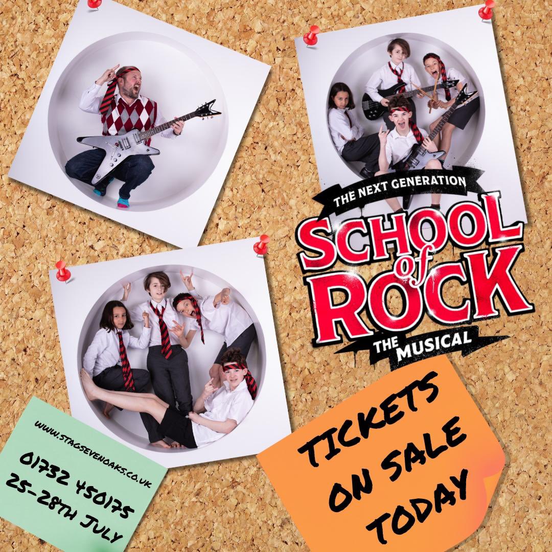 ✨IT’S TIME! TICKETS ON SALE NOW🎟️✨ School of Rock is coming to the @stagsevenoaks from Thursday 25th to Sunday 28th July for 6 performances only! stagsevenoaks.co.uk/film/school-of…