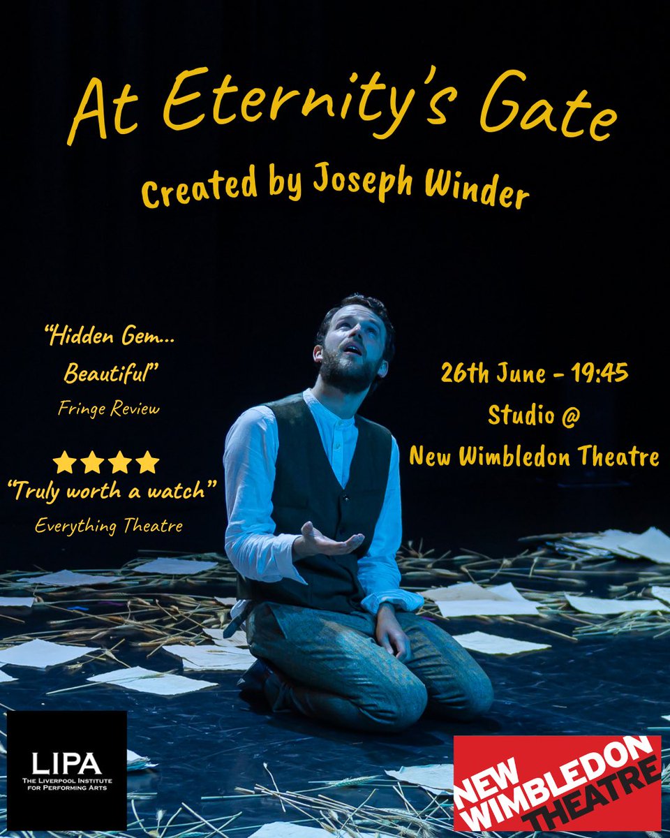Show date! Super excited to announce that we’re heading back to London, this time performing at @newwimbledontheatre Studio as part of their #fromthefringe this June!

26th June @ 19:45 - Tickets in bio!

#fringetheatre #fringetheatrelondon #actor #vincentvangogh #soloshow