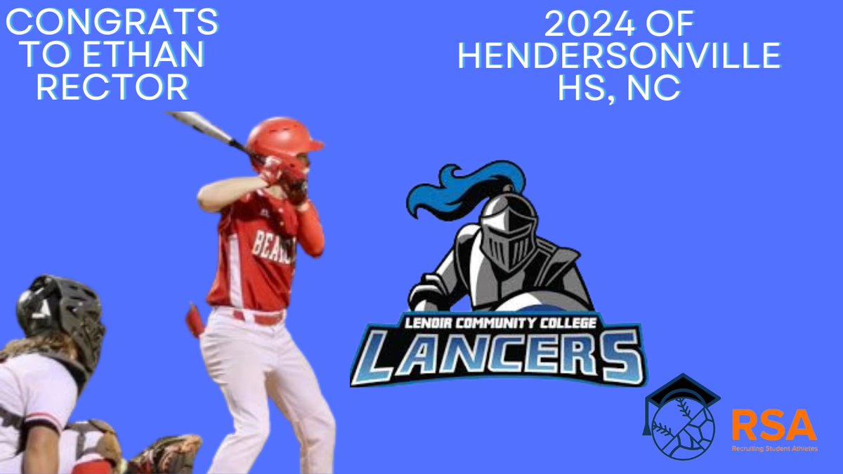 Congratulations to 2024 OF Ethan Rector on his commitment to Lenoir CC.  It has been  a pleasure working with you and your family.