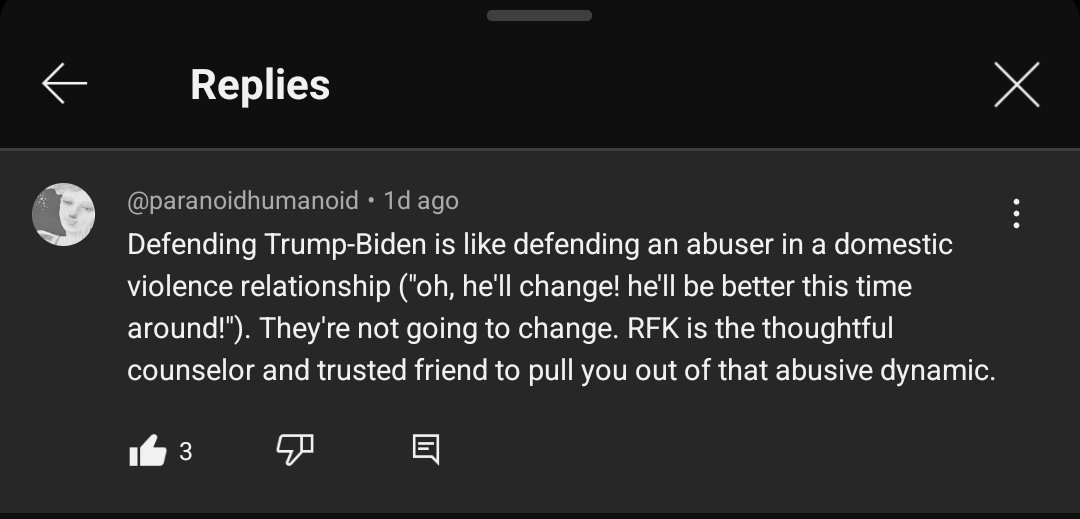 Saw this comment on YouTube re: 'Who Is Bobby Kennedy?' video and it is honestly just so perfect and true.  #KennedyShanahan24 #HealTheDivide #BreakTheDuopoly