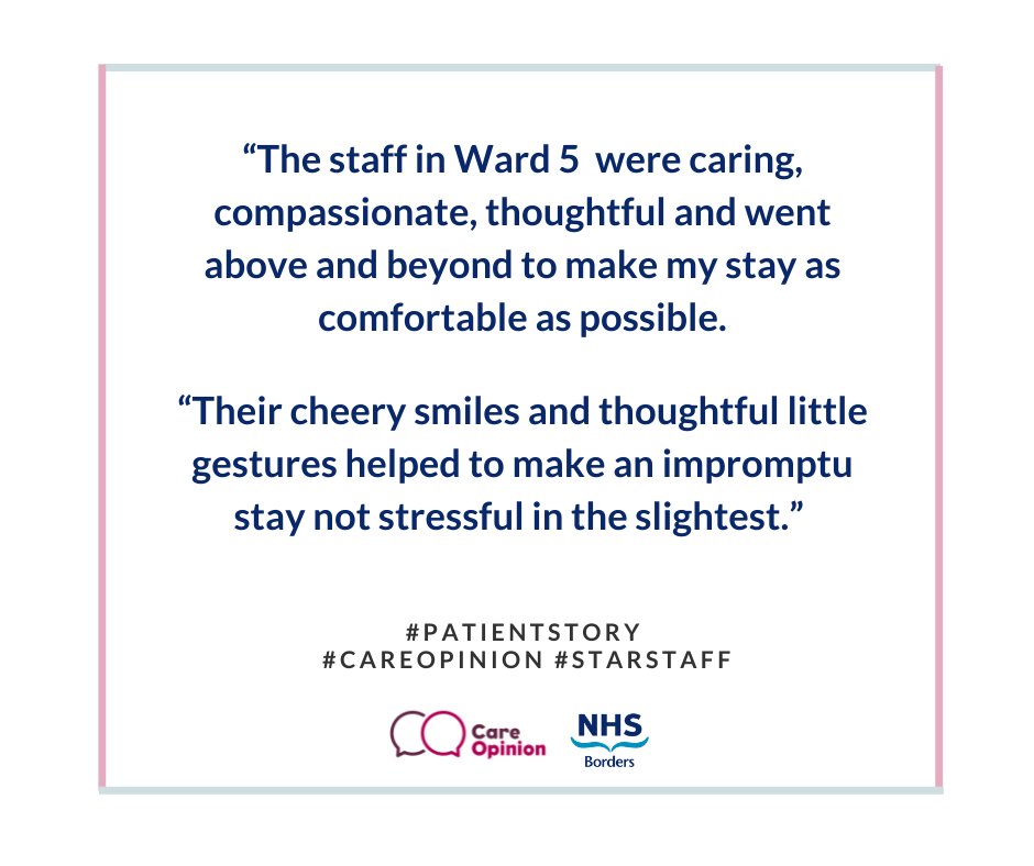 We recently received some fantastic feedback about the staff in Ward 5 at the BGH. 🥰 Their cheery smiles and thoughtful gestures made someone's stay much less stressful. 👉 Share your story with us: careopinion.org.uk/services/sb9