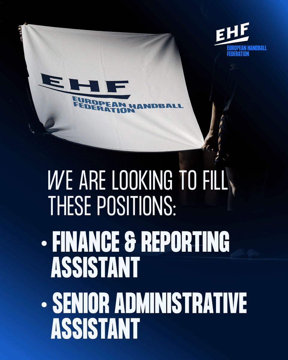 𝐉𝐨𝐢𝐧 𝐨𝐮𝐫 𝐭𝐞𝐚𝐦 𝐢𝐧 𝐕𝐢𝐞𝐧𝐧𝐚! 🤾‍♂️ Visit our Career page, check out the latest job vacancies and apply here 👉 eurohandball.com/en/who-we-are/… #ehf #jobopening #jobvacancy