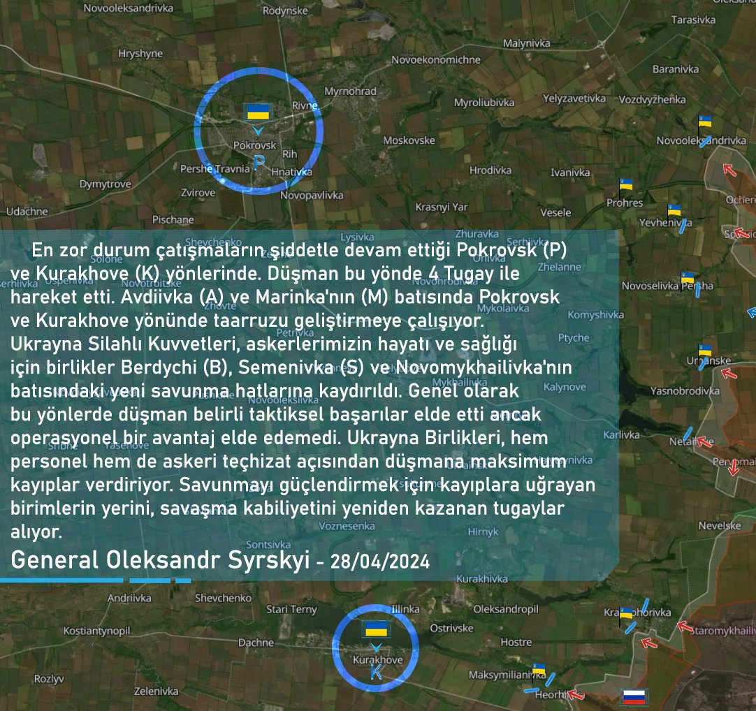 Rusya, Pokrovsk ve Kurakhove'ye ulaşmaya çalışıyor. Cephe de durum zor. Bu şartlardaki görevimiz, işgal edilen hatları ve mevzileri tutmak, topçu ateşi, kamikaze dronlar ve tüm yöntemlerle düşmanı maksimum kayba uğratmak, onu tüketmek. Böylece düşmanın planlarını bozmak ve…