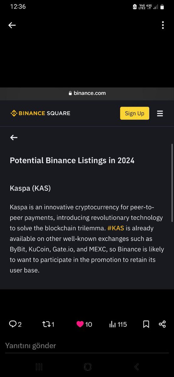 #Kaspa Information about Binance Kaspa coin to be listed in 2024 😉