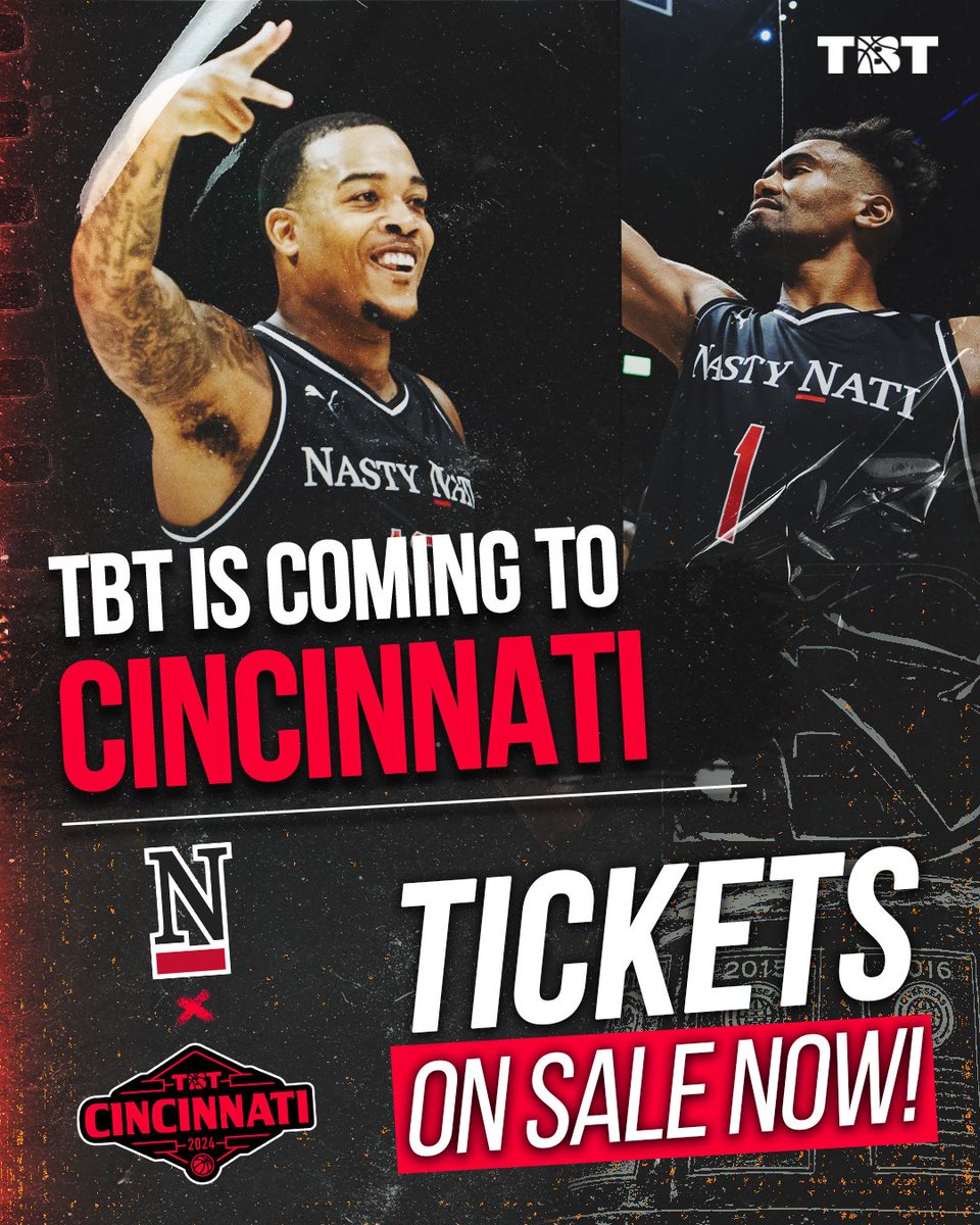 Y’all have been asking us to bring @thetournament home and we made it happen! Now it’s your turn to SHOW UP AND SHOW OUT FOR YOUR FAVORITE @GoBearcatsMBB ALUMNI! 🎟️ - thetournament.com/tbt/cincinnati…