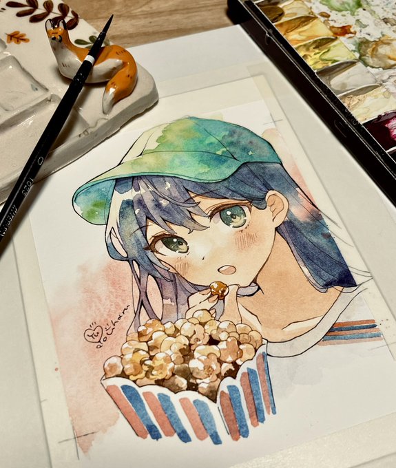 「baseball cap blue hair」 illustration images(Latest)