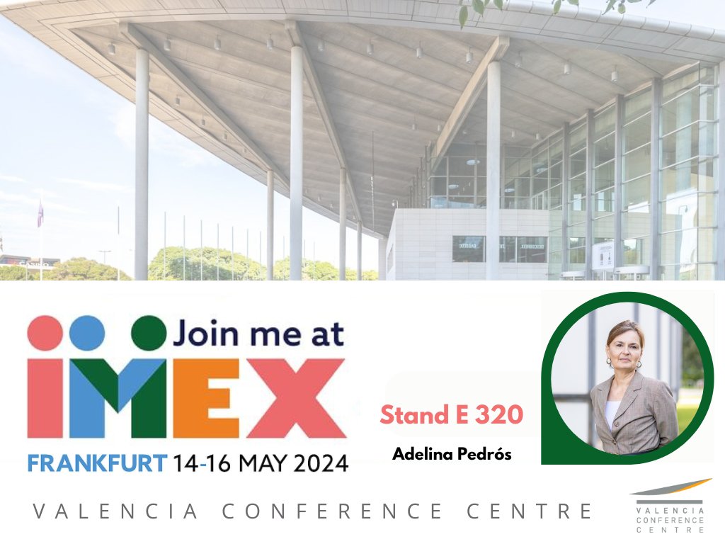 #IMEX2024 is around the corner! 🌟

Meet our colleague Adelina Pedrós on the @PalcongresVLC stand, no. E 320.

Looking forward to meet you at #IMEXFrankfurt!