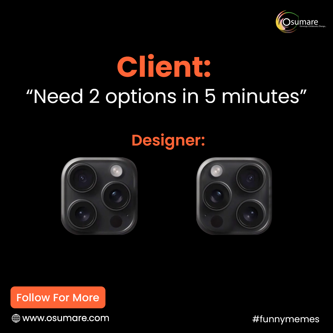 Tag 5 minutes designer in your company 😂

#corporatecomedy #corporatelife #viral #trending #corporate #pune #juniorsenior #funny #meme #instagram #marketing #office #explore #sketchcomedy #9to5 #boss #officefun #corporatefun #trendingoninstagram #india #digitalmarketing