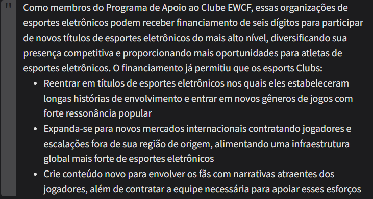 Vou destacar aqui trechos do artigo que o @ESWCgg soltou e o @Siege_GG (@daavidvia) fez uma matéria sobre, isso aqui é um BIG W dos maiores.