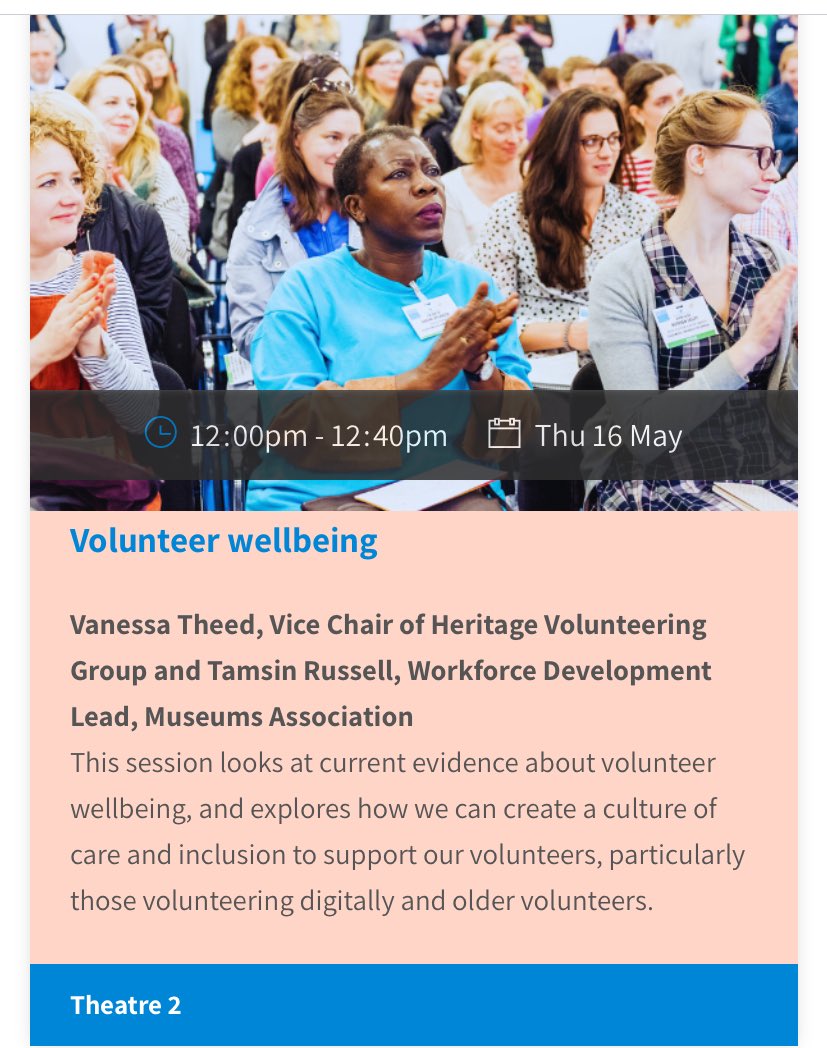 Delighted to be presenting @MandHShow on behalf of @MuseumsAssoc with @vanessa_theed @HeritageVols looking at volunteer #wellbeing and how this contributes to #inclusive practice.