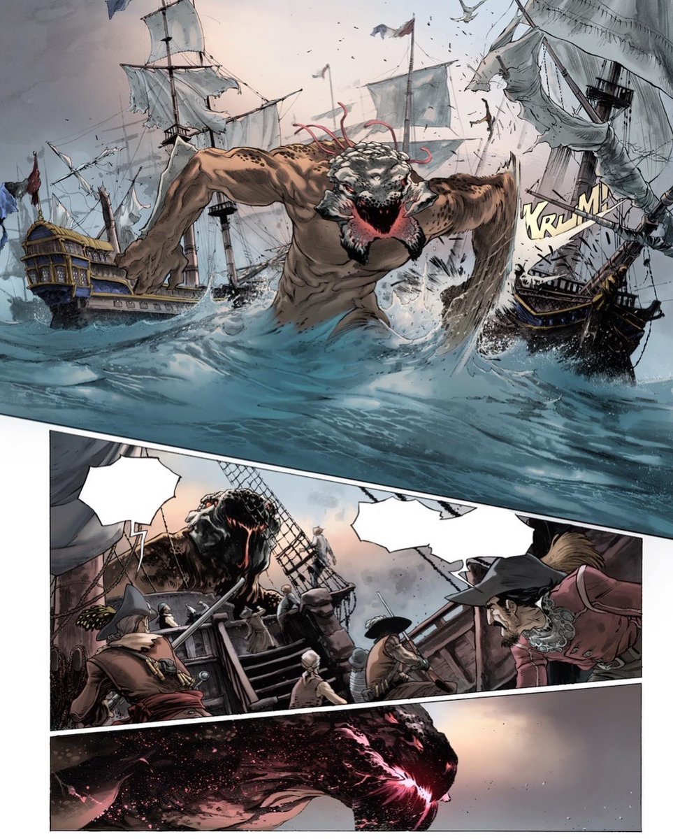 The marine attack in Trackers (@GlenatBD - 2016/2019) is one of my favorite scenes that has come back to my memory because it has to do with “how I ended up working at @DCOfficial ” AND “part of the blame” lies with @TomTaylorMade and after him, @Ben_Abernathy Still proud of it