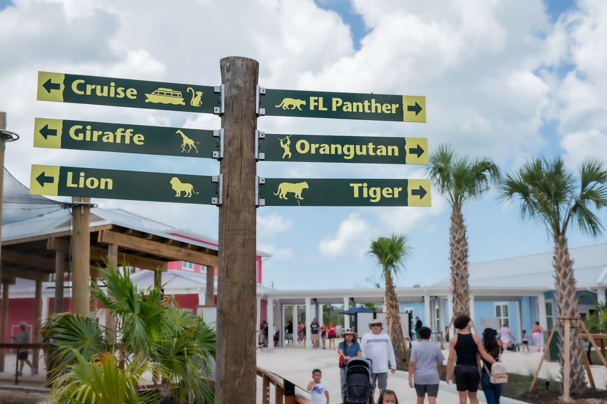 You just walked through the new entrance, which path do you pick?🤔 Do you go straight for the boats then see Masamba and Shani (lion) and feed giraffes OR are you heading to see Athena (FL panther) along with Namoh (tiger) and our new orangutan family? 🛳🦁🦒OR 🐾🦧
