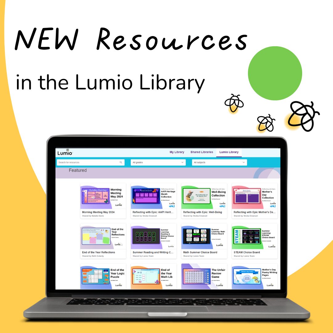 Green Dot Day has arrived and you know what that means! New content in the featured Lumio Library. Discover a variety of resources for your lesson planning. 💛 Find them all here: bit.ly/3UCD7ls #GoLumio