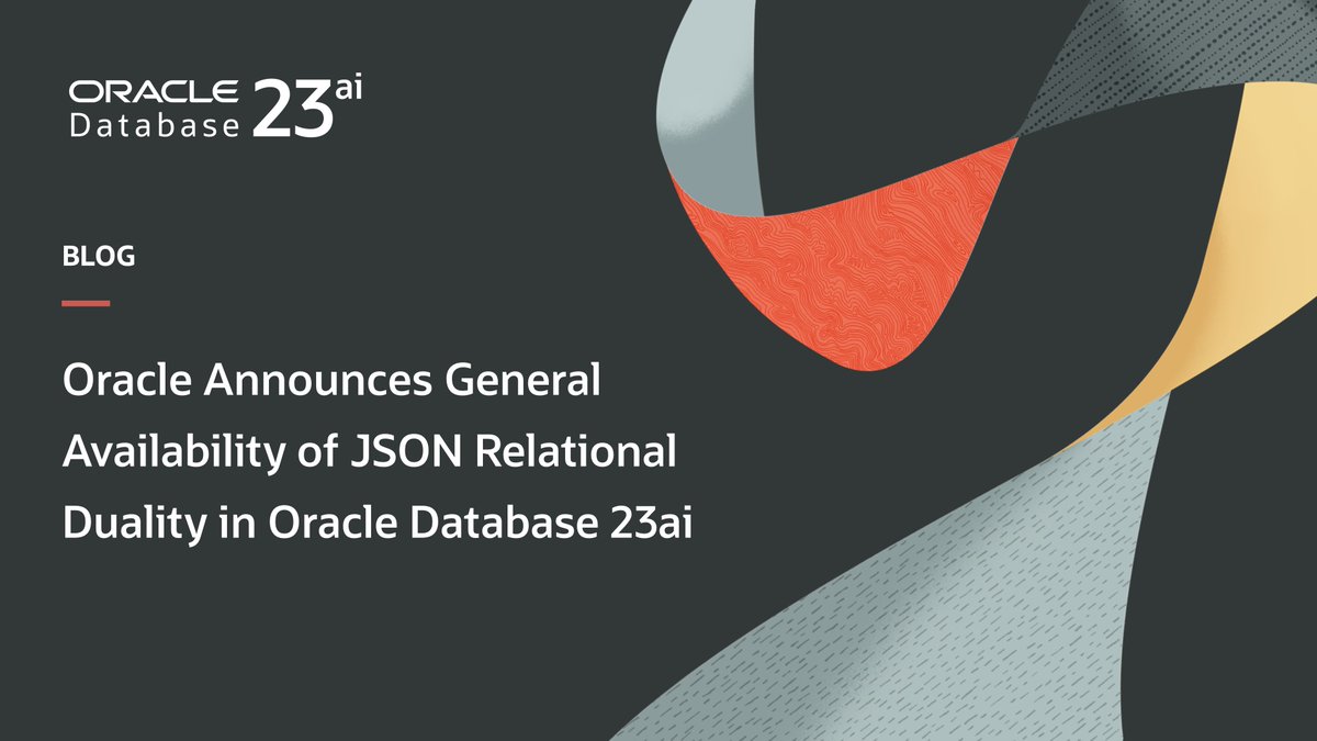 Get the benefits of #JSON and relational data models: Easily retrieve and store the same data using REST or native JSON APIs without compromising the data consistency, storage efficiency, and flexibility inherent in the relational data model. social.ora.cl/6013jp3n7
